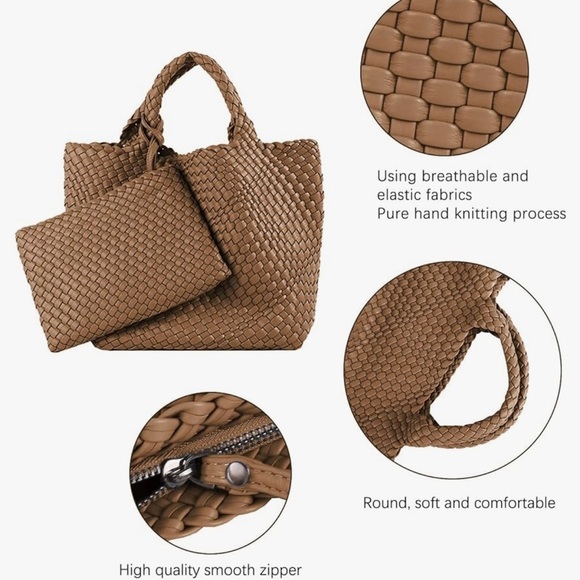 Like new, Woven tote bag with detachable clutch. Price Firm. - Picture 3 of 10